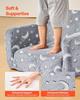 2-in-1 Kids Sofa, Foldable Toddler Soft Couch with Armrests, Glow in the Dark Kids Couch Fold Out with 28D Sponge & Flannel, Convertible Toddler Chair