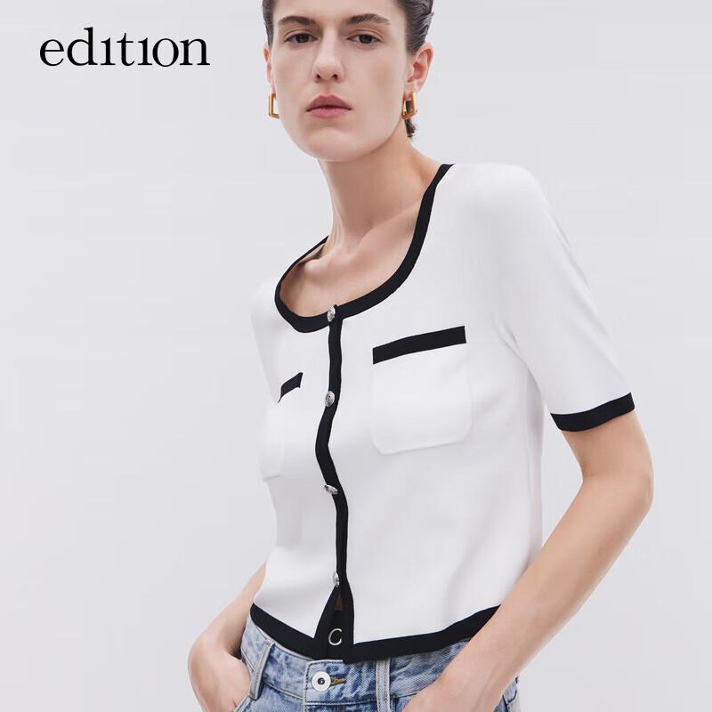 Women's Vintage U-Neck Knit Short Sleeve Top