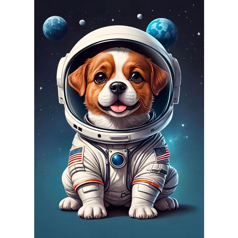 Cartoon Cute In The Universe Wearing Space Suit Animals Panda Koala Lion Cat Poster Canvas Painting Wall Art Pictures Home Decor