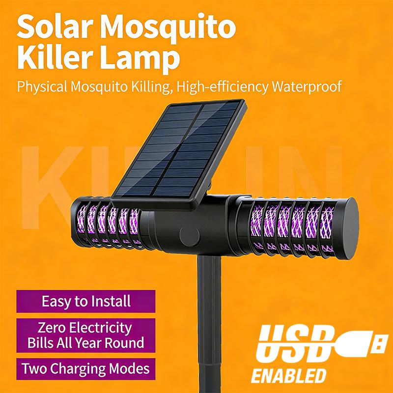 Solar Powered Mosquito Killer Lamp Outdoor Waterproof Lawn Night Light Ambient Courtyard Floor Lamp Mosquito Repellent Lighting