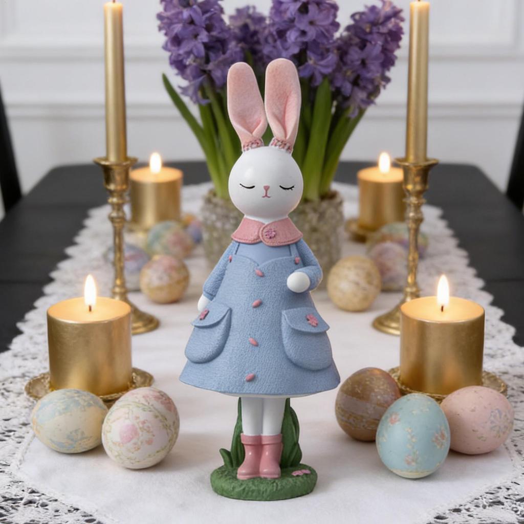 Häschen Figuren Harz Osterhase Niedliche Deko Frühlingshase Tier Tischfiguren Für Küche Wohnzimmer Schlafzimmer Büro Kaminsims