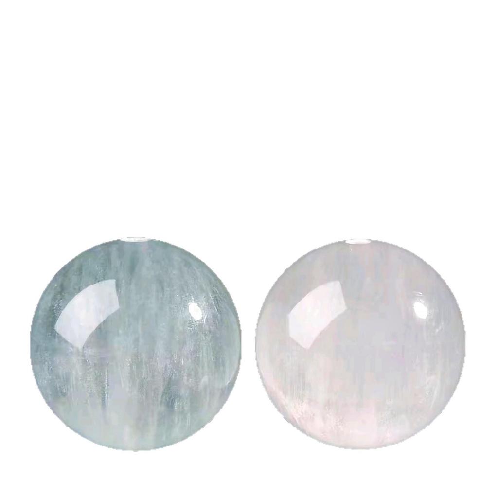 White Fluorite & Green Rabbit Hair Silk Beads for DIY Jewelry Bracelets & Necklaces