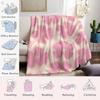 Blush Floral Stamp Flannel Blanket Warm Soft Halloween Christmas Couch Warm Cozy Decorative Decor Gift for All Season