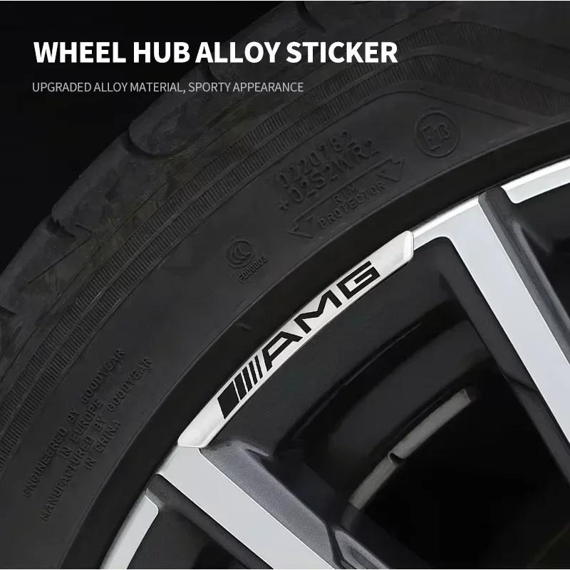 Car For Mercedes-Benz AMG 4Pcs Car Wheel Badge Sticker Emblem Decoration for Mercedes Benz W124 W205 W211 W203 W204 W168 CLA CLK