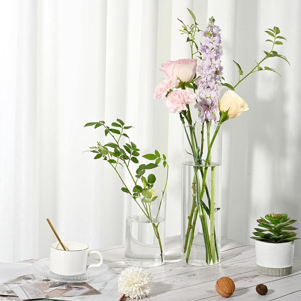 Glass Cylinder Vases for Centerpieces Tall Flower Vase for Wedding Decorations, Clear Floating Candle Vases in Bulk, Home Decor