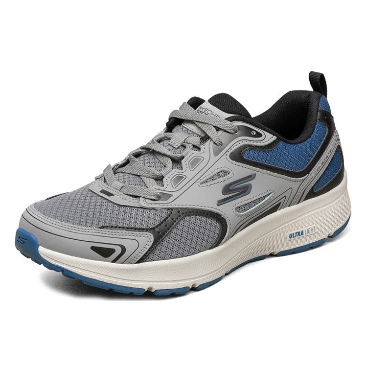 Skechers Go Run Consistent Vestige Lightweight Supportive Cushioning Balance Low Top Running Shoes Men sneaker Gray Blue 220081-GYBL
