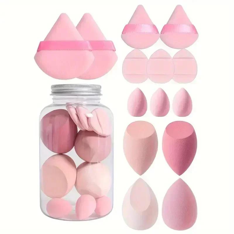 14 Stück Make-up Schwamm Set Kosmetik Blender Beauty Ei Foundation Schwamm Puderquasten Mini Finger Puffs Damen Make-up Zubehör
