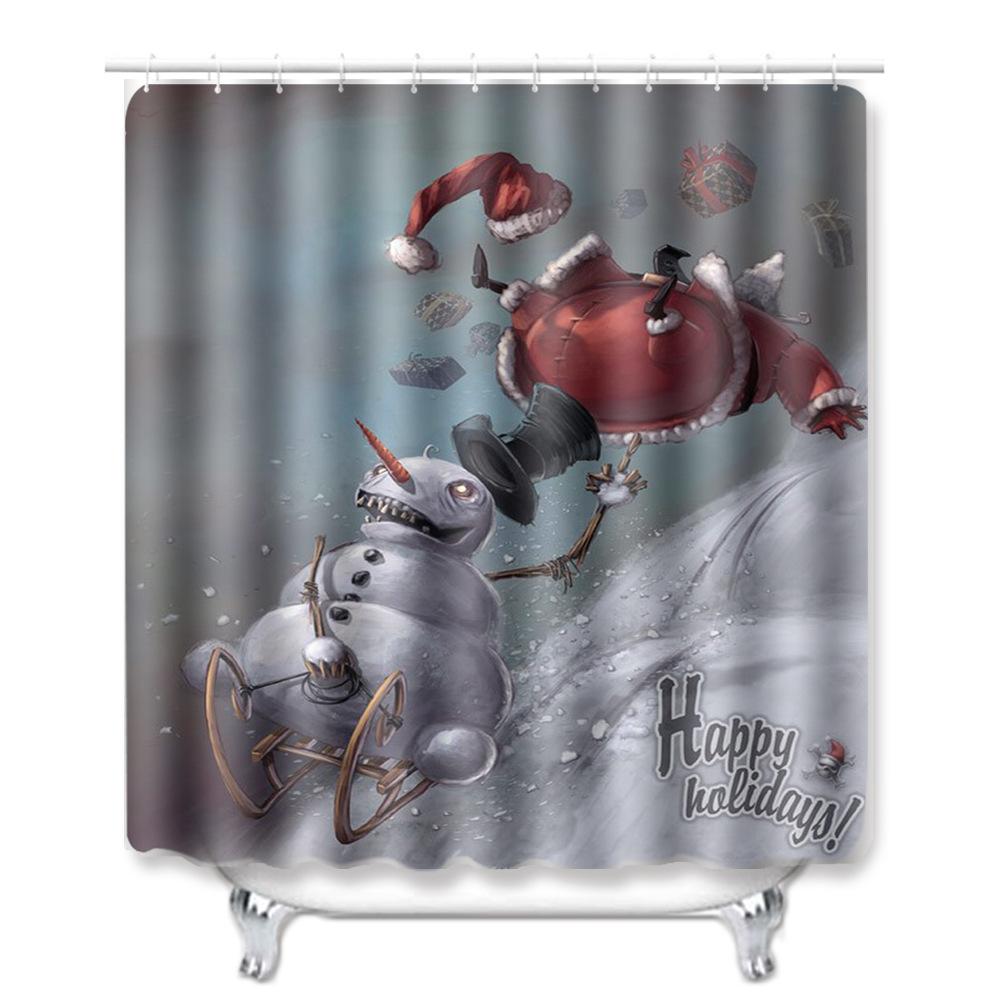 Christmas Toilet Four-Piece Floor Mat Bathroom Non-Slip Door Mat Shower Room Absorbent Carpet