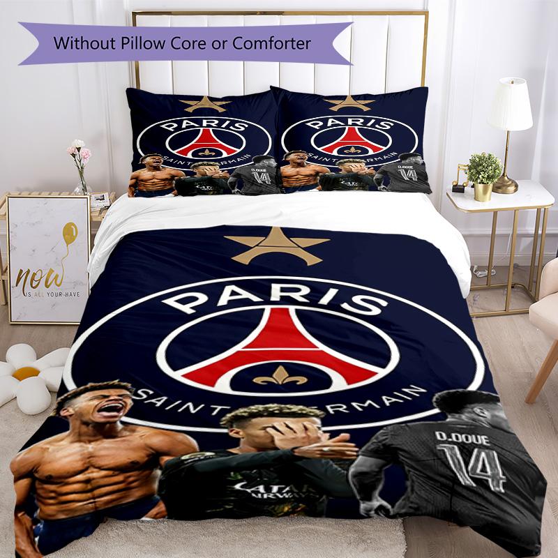 Set Biancheria da Letto Paris Saint Germain Copripiumino Traspirante con Federe Decorazione per la Casa Regalo di Compleanno