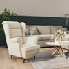 Day and Night - Day and Night Cream White Velvet Armchair