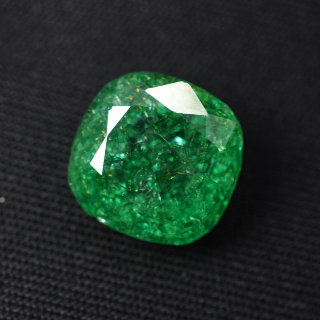 Natural Green Emerald Loose Gemstone 10 ct Square Cushion Cut for Jewelry Making and Gem Collections