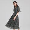 Ladies' Temperament Slimming Dress 2025 Summer Thin Cut Age Reducing Floral Skirt High-end Mid Length Skirt