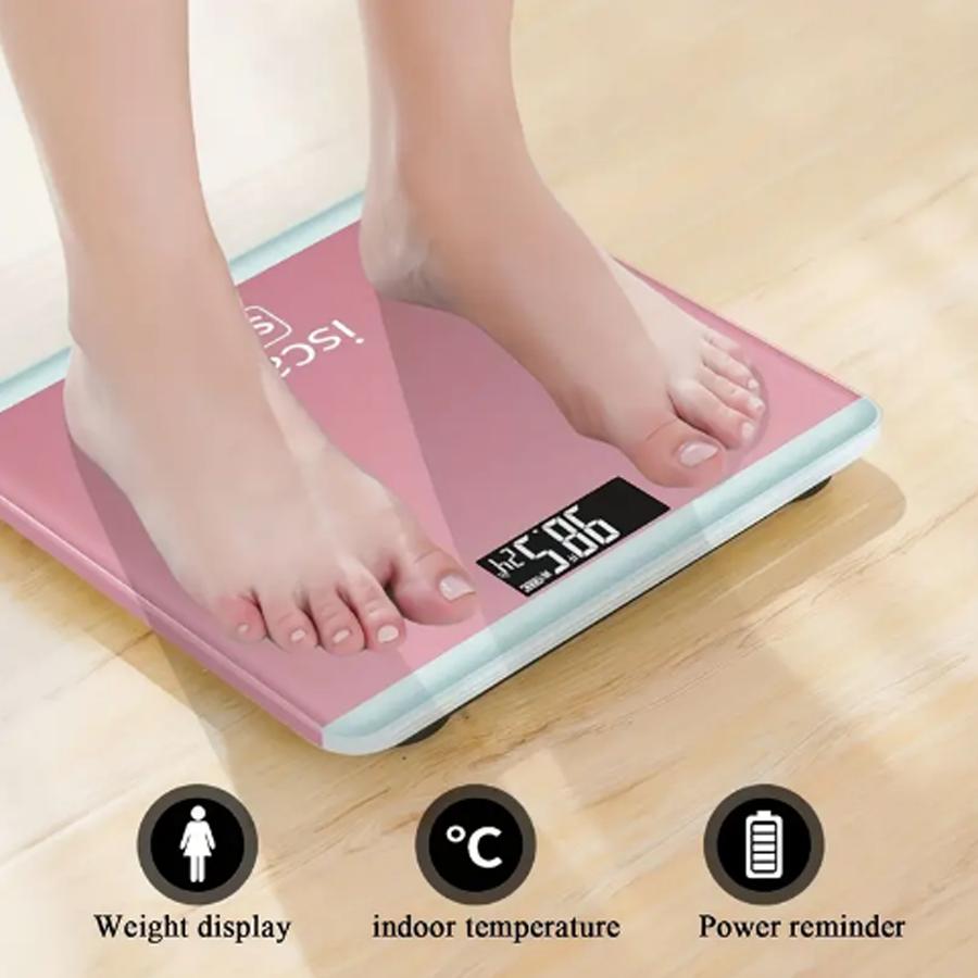 Smart Rose Gold Mini Body Weight Scale-Accurate Electronic Scale for Home Use with Easy-to-Read Display and Auto On/Off Function