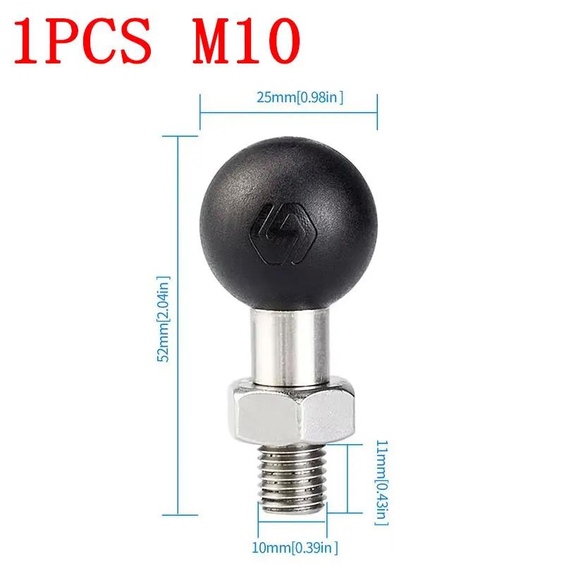 M8/M10 Screw Motorcycle Handlebar Mount Rearview Mirror Ball Head Clamp Base Stainless Steel Phone Holder Handlebar Bolt Bracket