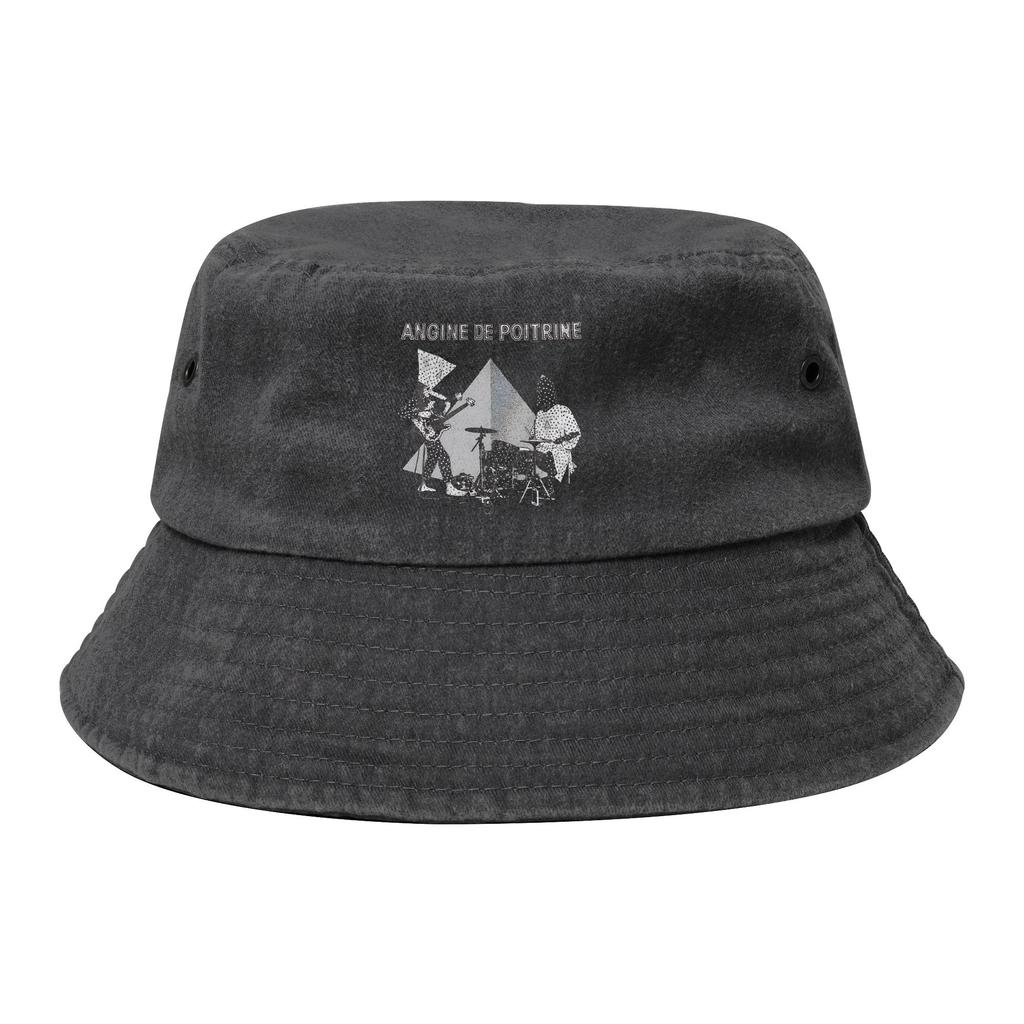Unisex Distressed Denim Washed Bucket Hat Angine De Poitrine Canadian Band Headwear Fishing FisherUnisex Cap Session Hats Gifts