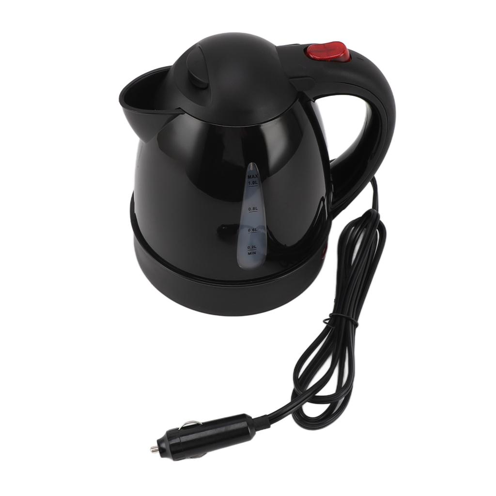 250W Portable Electric Kettle for Car Truck with Cigarette Lighter 24V Road Trip Heated Water Tea Coffee Maker Auto Shut off