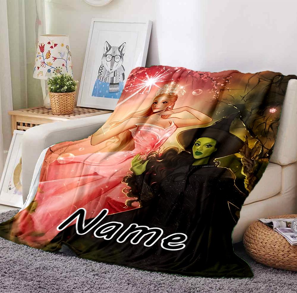 Custom Name Light Shadow Flannel Blanket Throw Blanket Soft Warm Sofa Bed Decor Unique Gift