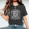 Country Musik und Bier Darum bin ich hier T-Shirt Cowboy Hemd Western T-Shirt Unisex Kurzarm Grafik T-Shirts Streetwear Tops