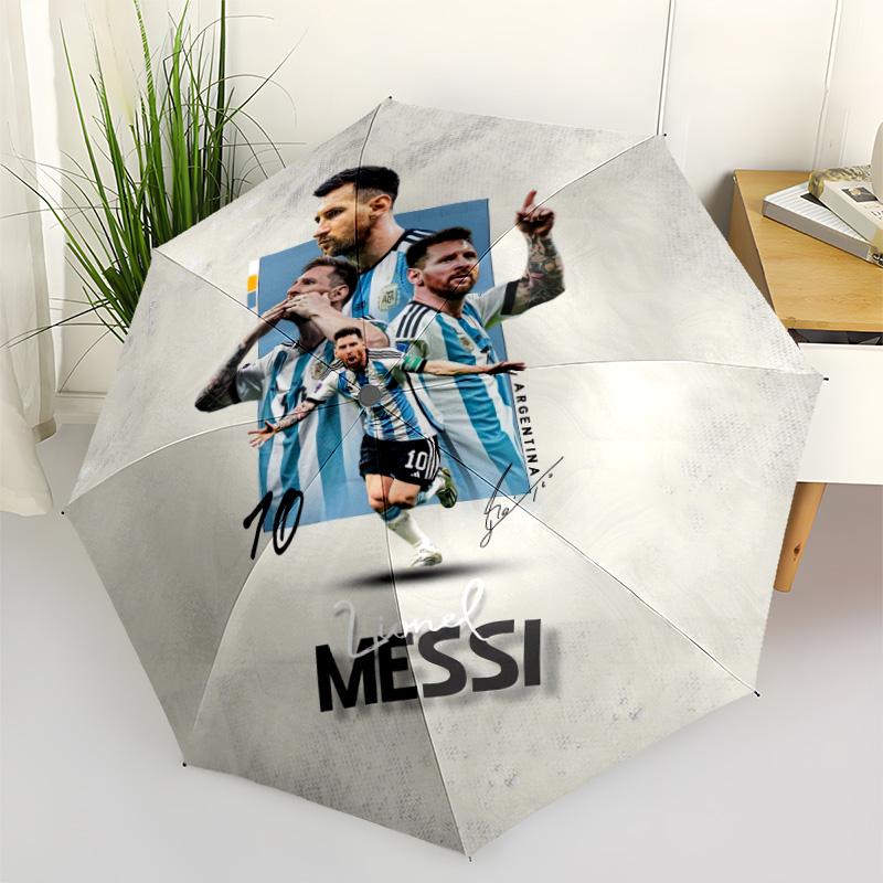 Argentina's Messi Celebration Automatic Umbrella Retractable Design with 8-Rib Durability Foldable Design for Outdoor Daily Use Outdoor Accessory
