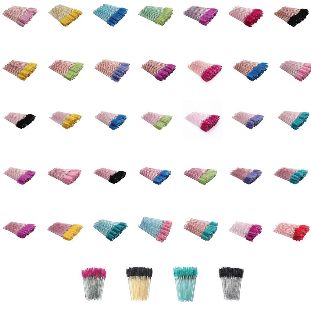 Pack of 50 Eyelash Brush Multicolored Makeup Tools Applicator Eyebrow Tweezer Eyelashes Clip Brow Brushes