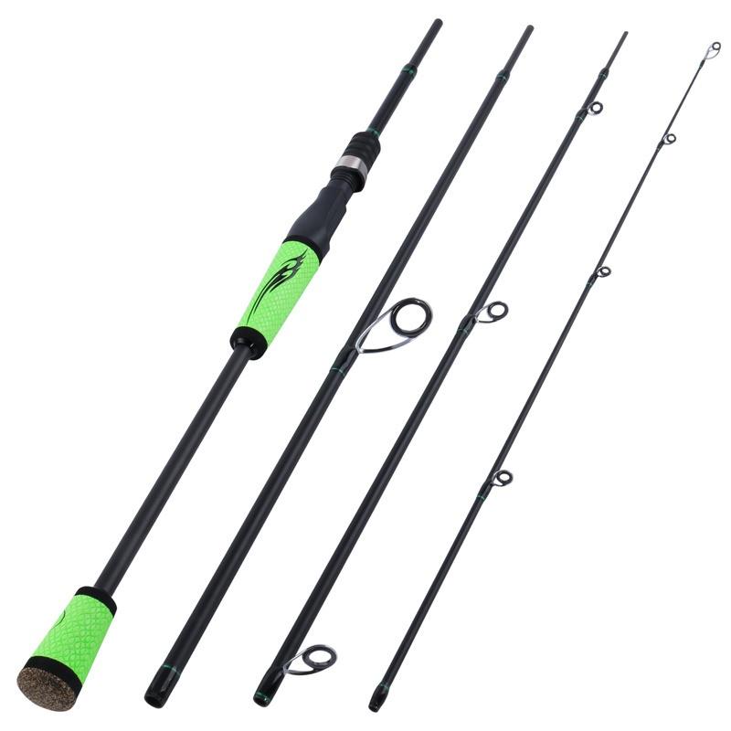 Travel Fishing Rods 2.1/2.4M Portable Carbon Fiber Spinning Fishing Pole Saltwater Freshwater Rod