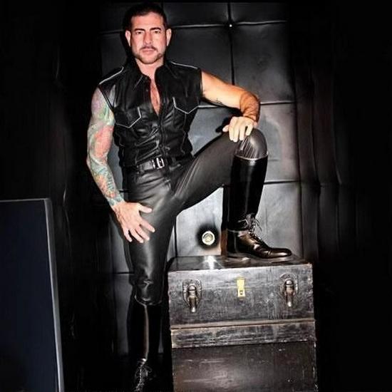 Pantaloni de motocicletă din piele PU stretch uni pentru bărbați europeni și americani