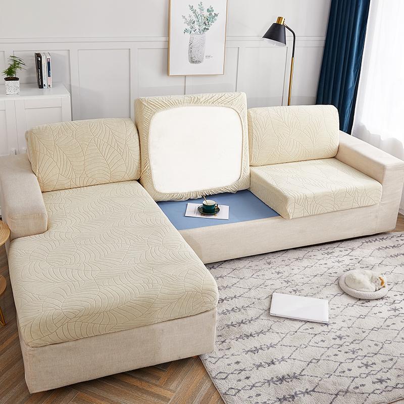 Jacquard Waterproof Cushion Cover Sofa Furniture Protector Slipcover Removable Washable Sofa Covers Elastic Sofa Seat Covers