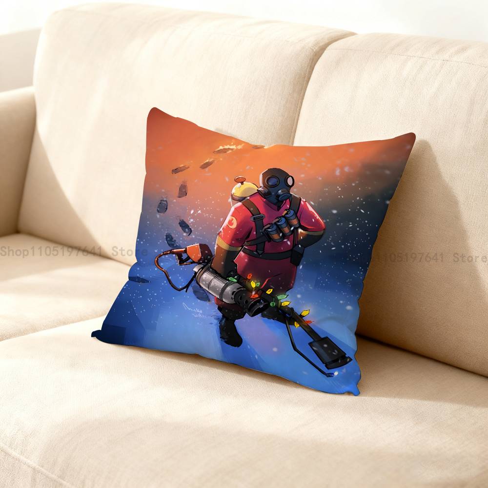 T-Team Fortress Tf2 Pyro Kissenbezug Kissenhülle Heimdekoration Geburtstagsgeschenk Kissenbezug