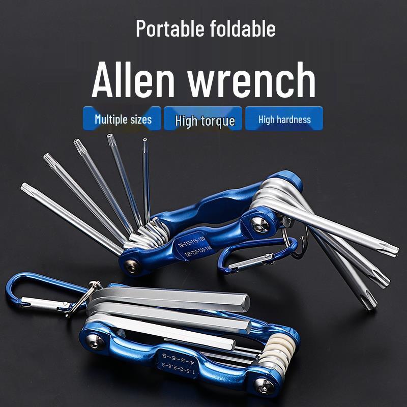 Compact Folding Multi-Tool Set: Metric & Imperial Hex, Torx, Screwdriver