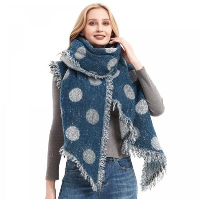 Autumn Winter Scarf Women's Wave Dot Beveled Scarf Thick Shawl