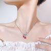 Jewelry Necklace Jewelry Ruby Zircon Pendant Emerald Butterfly Collarbone Chain Female