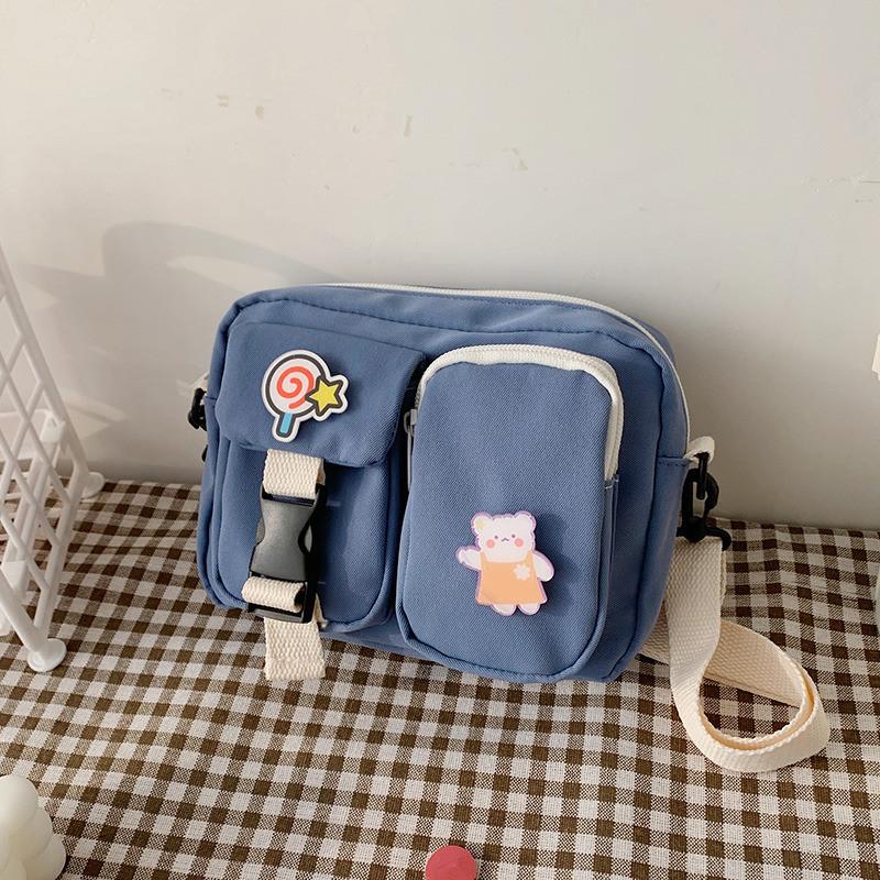 Petit Sac Carré en Nylon pour Femmes avec Fermeture Éclair pour un Usage Quotidien Décontracté