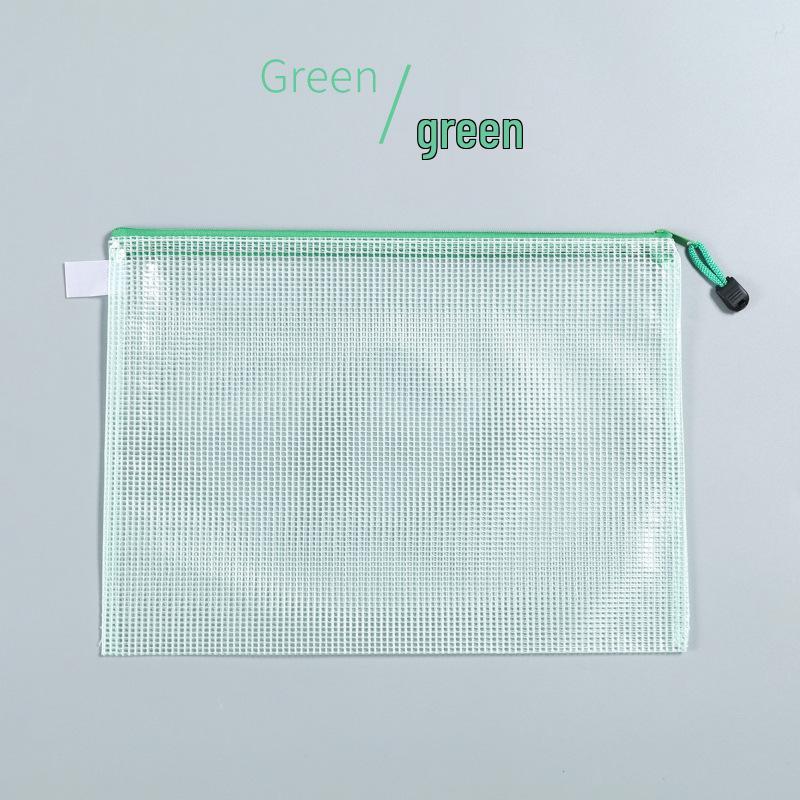 Colored Zipper PVC Mesh Storage Bag - Pencil Case & File Organizer