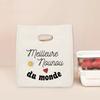 Beste Nanny der Welt Aufdruck Lunchtasche Tragbar Isoliert Canvas Kühltasche Bento Tasche Thermisch Lebensmittelaufbewahrungstaschen Geschenk für Nounou