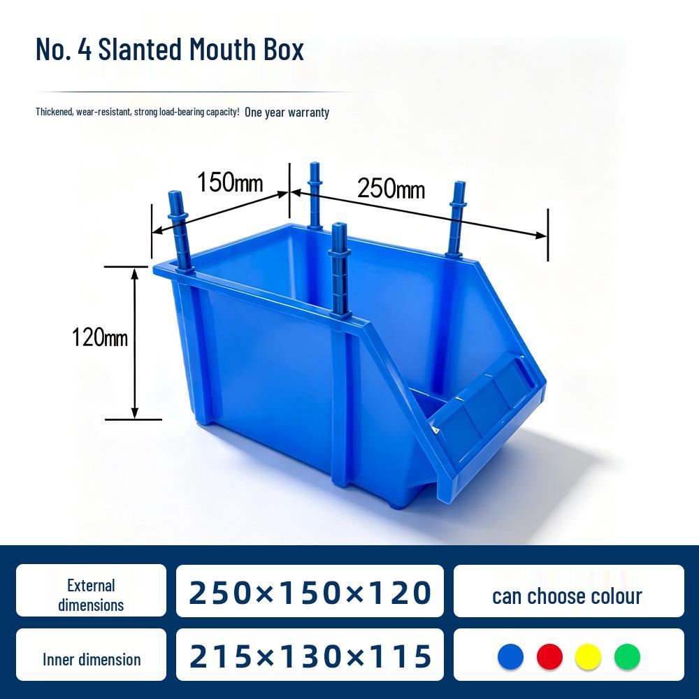 Modular Hardware Storage Box with Slanted Opening