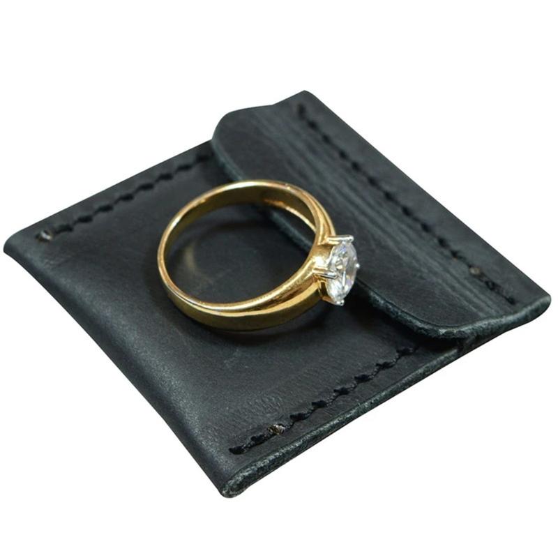 Rustikales Rindsleder Ringaufbewahrungstasche Rindsleder Ringe Organizer Uhren Taschen Geschenk Rindsleder Material für Jedes Schmuckstück