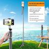 Mobile Phone Bluetooth Selfie Stick & Tripod with Fill Light - Mini, Retractable, Foldable, and Portable.