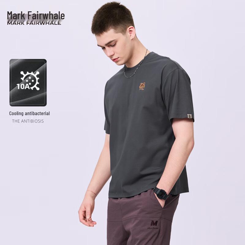 Mark Fairwhale Men s Flocked Embroidery Antibacterial Cooling T-Shirt M