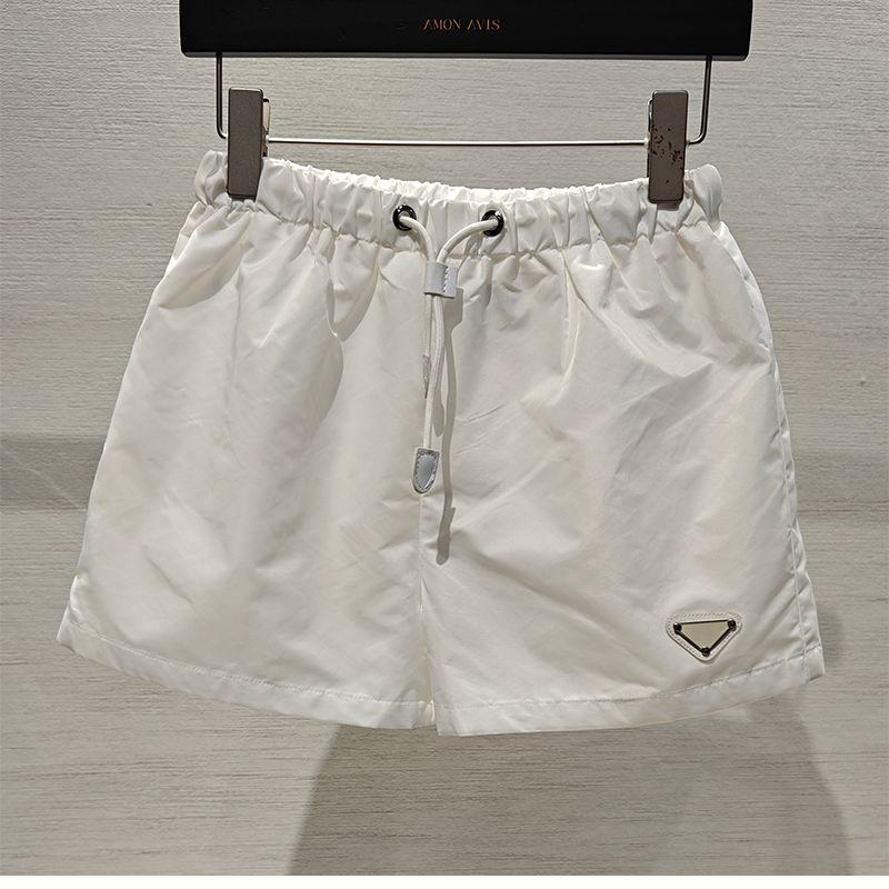 

European Station 2025 Spring/Summer New Arrival Recycled Nylon Short Casual Loose Pants Women s All-Match Commute High Waist Pants White S