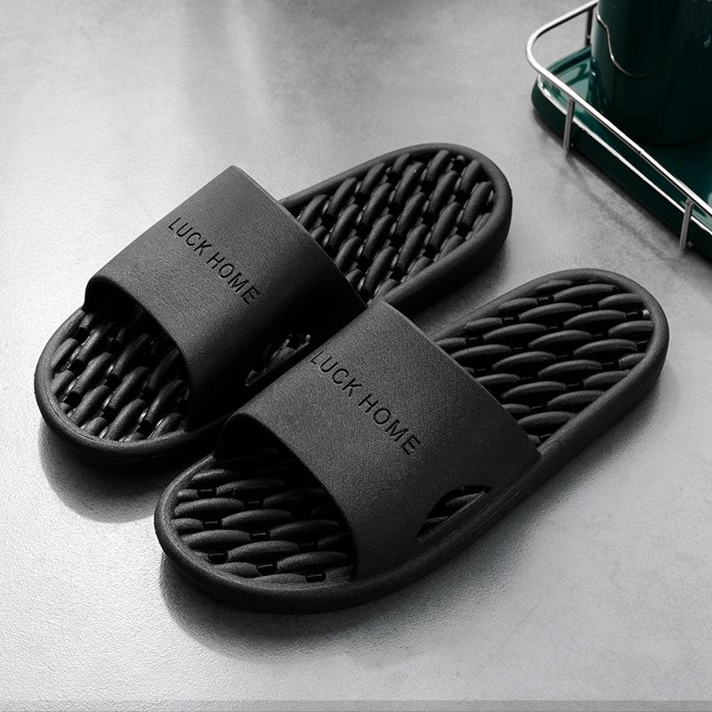 Summer Bathroom Soft Bottom Stepping On Shit Slippers Women's Home Indoor Bathroom Hotel Bath Home Water Leakage Non-slip Cool Slippers Men