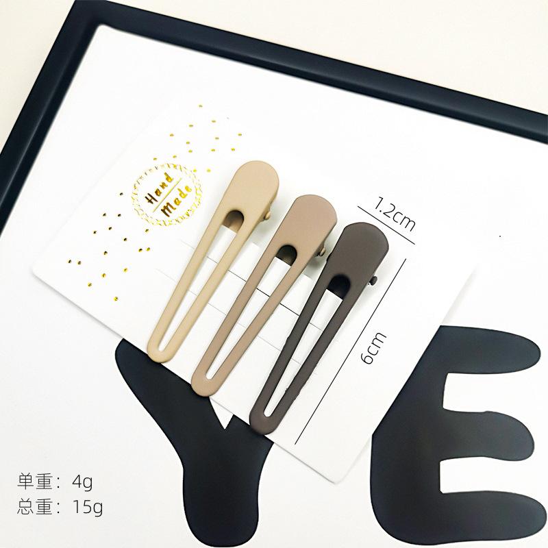 Milk Coffee Color Hair Clip Set Retro Light Luxury Temperament Bangs Clip One-word Clip Textured Hairpin for Women with a Sense of Sophistication