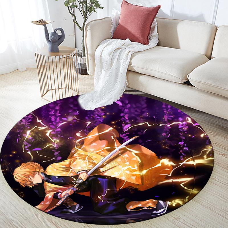 Rond vloerkleed met cartoonprint, tapijt voor woonkamer, slaapkamer, bank, speelkamer, antislip vloermat