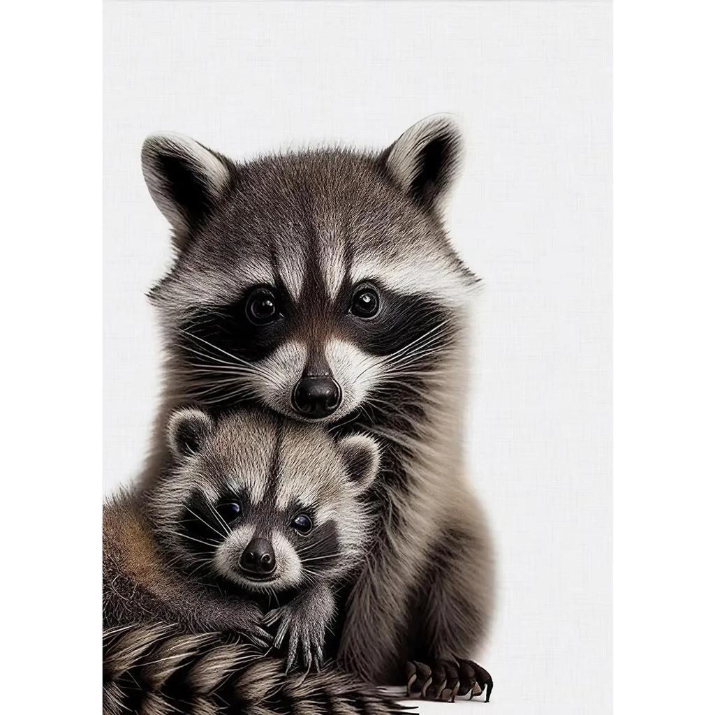 Animal and Their Cute Baby Poster Lion Elephant Koala Bear Owl Fox Canvas Painting Wall Art Pictures for Nursery Baby Room Decor