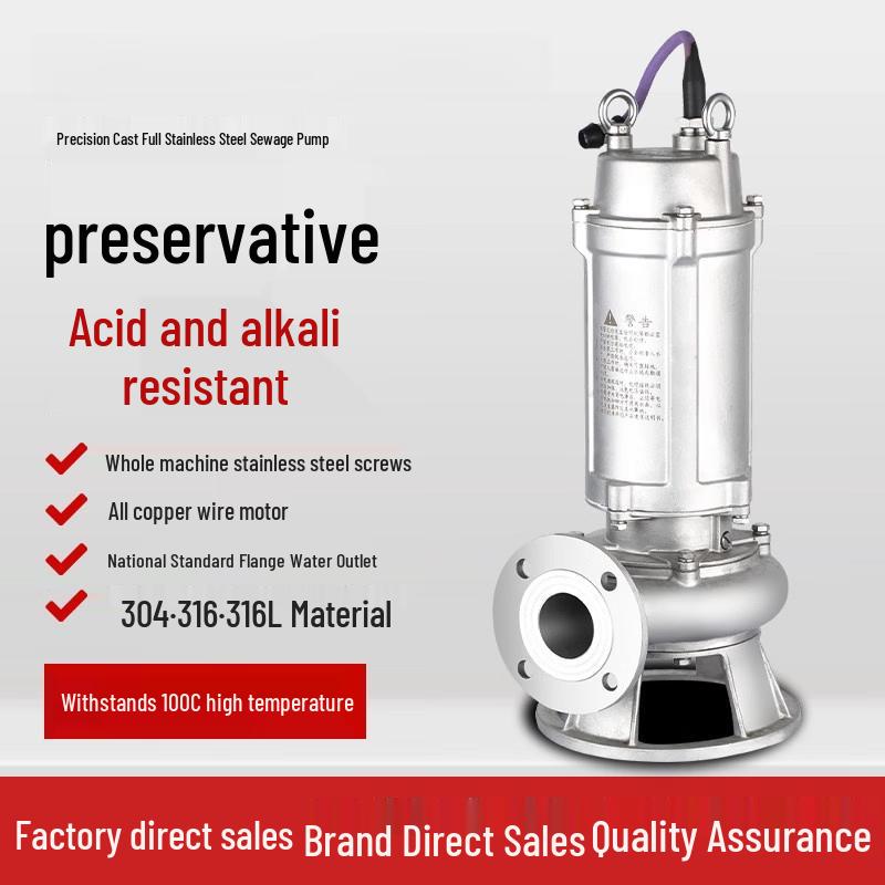 

Jundingying 750W 2-inch Stainless Steel Submersible Sewage Pump