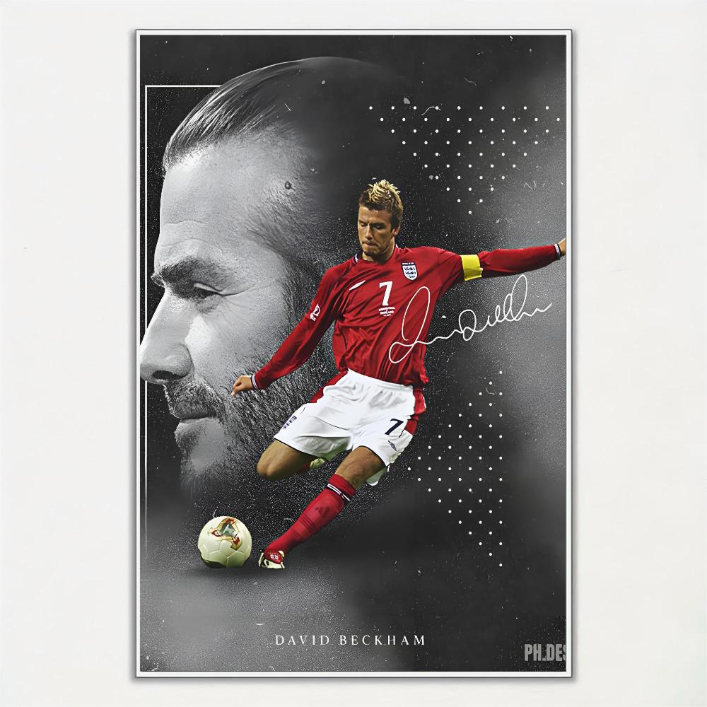 1pc Hot And Famous Great Football Stars David Beckham Poster HD Posters Home Room Bar Cafe Decor Art Wall Painting Picture