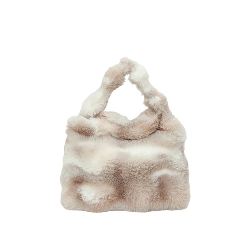 

Plush handbag large-capacity bucket bag women s 2025 winter new plush shoulder bag lazy wind messenger bag