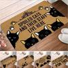 Whimsical Cat Doormat Conversation Starter Hi Bye Design Perfect Cat Rug Lover Carpet Gift for Home Entrance Indoor Outdoor Mat