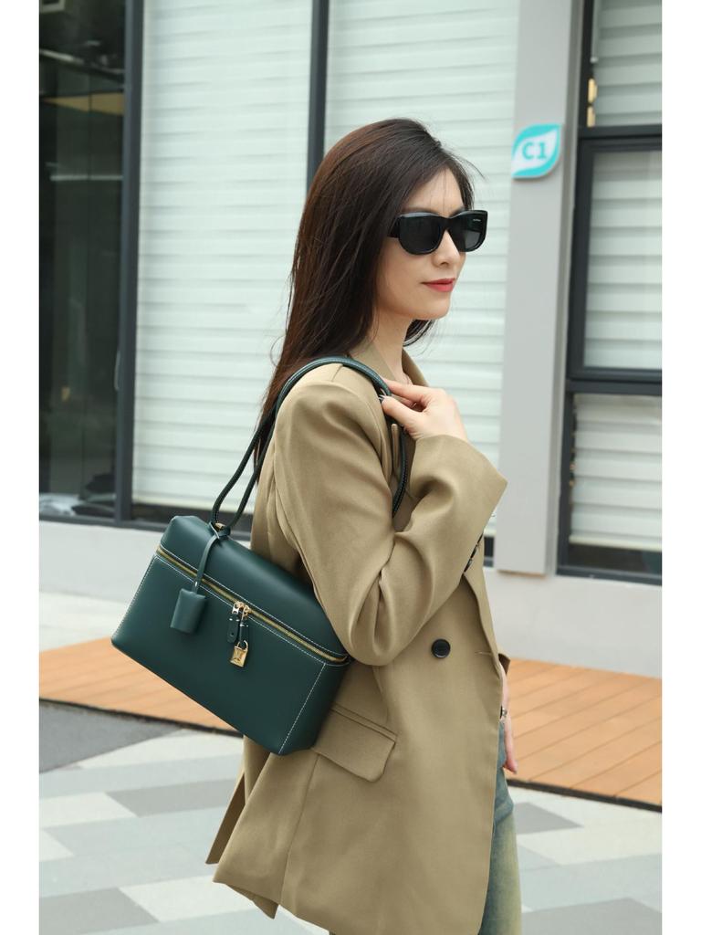 2025 Women's Genuine Leather Small Square Messenger Bag – High-Quality All-Match Handbag with Single Shoulder and Underarm Strap