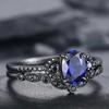 Blue Zircon Ring, European and American Fashion Ring Ins Wedding Engagement Retro Diamond Ring