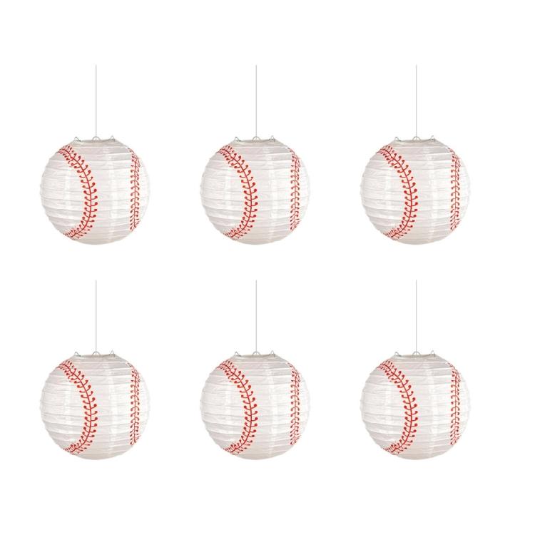 Unique and Colorful Baseball Paper Lampshade for Sport Party Decor Baseball Hanging Lampshade for Decoration